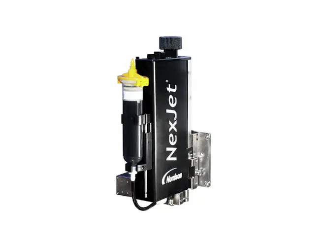 ASYMTEK NexJet NJ-8 喷射点胶系统，配有 ReadiSet 喷射墨盒。